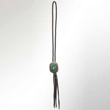 American Darling ADJW107B Braided Genuine Leather Jewelry Necklace with Concho